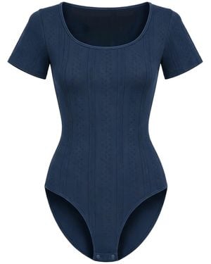 cfab Shapingbody T-Shirt Bodysuit Sculpting Shapewear With Briefs - Blau