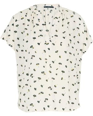 Zero Bluse Mit Blätterdruck - Weiß