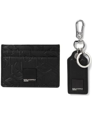 KARL LAGERFELD Set: Kartenetui Und Schlüsselanhänger - Schwarz
