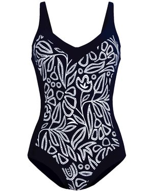 Anita Badeanzug Flower Dots - Schwarz