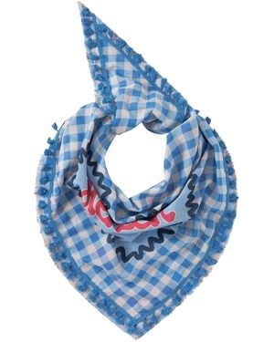 Codello Tuch Dreieckstuch Trachtenmotiv Karo Herzerl - Blau