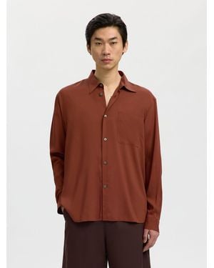 SELECTED Hemd - Braun