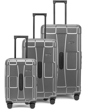 Epic Crate Trunks 4 Rollen Kofferset 3-Teilig - Grau