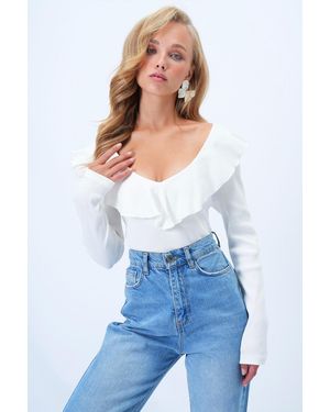 Trend Alaçatı Stili Trend Alaat Stili Shirt - Weiß