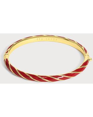 Ted Baker Armband Twist Enamel Hinged Bangle - Weiß
