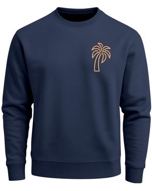 Neverless Sweatshirt Palm Lineart Logo - Blau