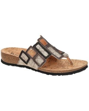 Think! Pantolette Think Julia Pantolette Zehentrenner Taupe Viereck 1136 - Braun