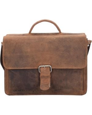 Plevier 550er Serie Aktentasche Leder 41,5 cm Laptopfach - Braun