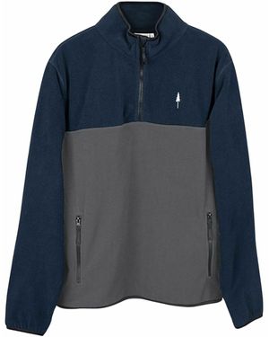 NIKIN Sweatshirt Treefleece Quarter Zip Colorblock - Blau