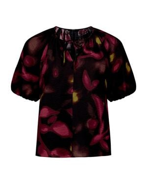 Zero Casual-Bluse Mit Blumenprint - Schwarz