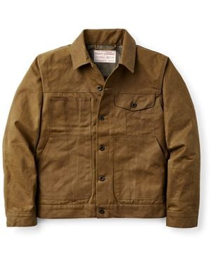Filson Übergangsjacke Tin Cloth Short Lined Cruiser Jacket Dark Tan - Braun