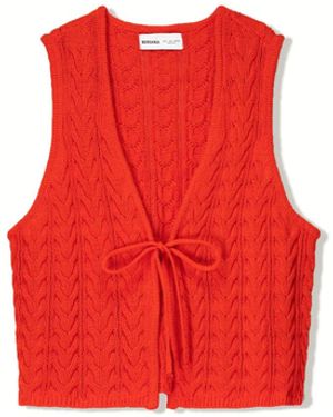 Bershka Strickweste - Rot