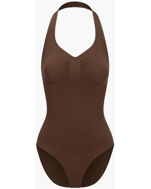 cfab (formerly creamy fabrics) Shapingbody Neckholder Bodysuit Mit Slip - Braun