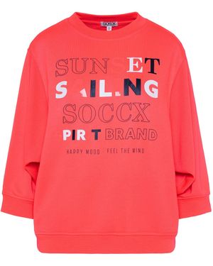 SOCCX Oversized-Sweatshirt Mit Besonderer Ärmelweite - Pink