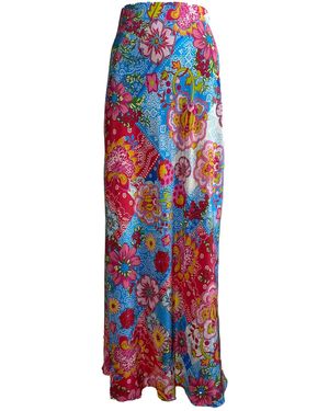 Introvertie VIENNA Rock Oia Bias Cut Silk Skirt - Rot