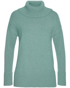 Tamaris Rollkragenpullover mit Rippdetails - Grün