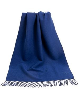 Alberto Cabale Schal Charpe En Cachemire Bleu Recto-Verso - Blau