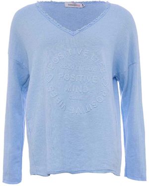 Zwillingsherz Sweatshirt 'Positive Mind' - Blau