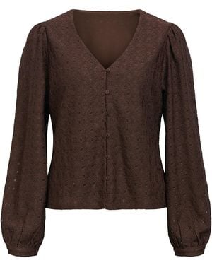 Object Bluse Objlaila - Braun