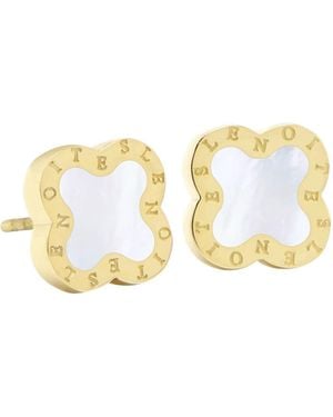 Lenoites Ohrringe Four-Leaf Clover Mini 1 - Weiß