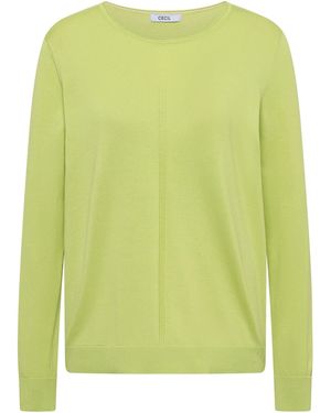 Cecil Basic Pullover Mit Rundhals - Grün