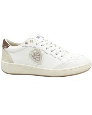 Blauer Sneaker Low - Weiß