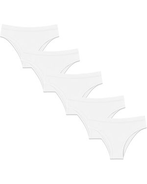 MAXTED Slip Ultra Soft Brasilianische Slip Frauen 5Er Pack - Weiß