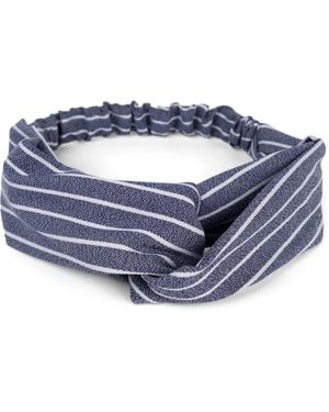 styleBREAKER Haarschmuck Haarband Mit Streifen Muster Und Twist Knoten - Blau