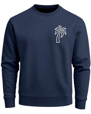Neverless Sweatshirt Palm Lineart Logo - Blau