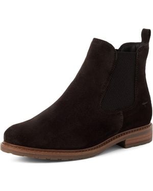 Tamaris Chelsea Boots Da.-Stiefel Veloursleder - Schwarz