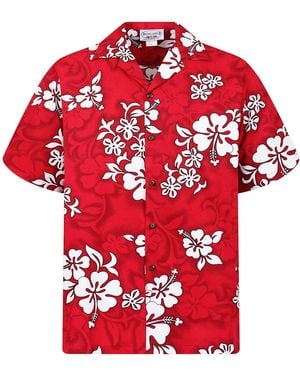 Pacific Legend Hemd Hibiscus Royale - Rot
