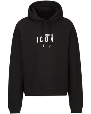 DSquared² Hoodie Relax Fit Hoodie - Schwarz