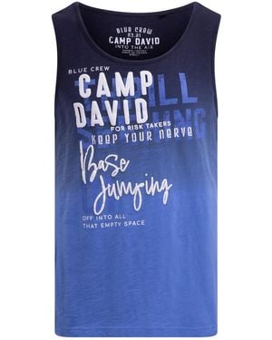 Camp David Muskelshirt Dip Dye Mit Puffprint - Blau