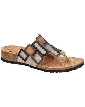 Think! Pantolette Think Julia Pantolette Zehentrenner Taupe Viereck 1136 - Braun