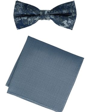 Willen Fliege Set Floral/ Uni - Blau