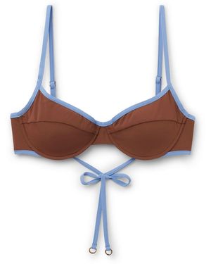 Calzedonia Bikinitop Bicolor Piping - Weiß