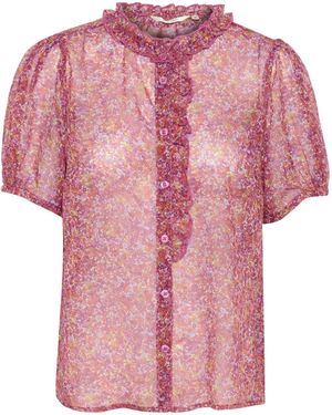 Cream Bluse 'Mese' - Pink