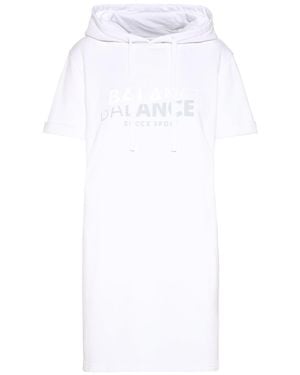 SOCCX Kurzes Hoodie-Kleid Mit Logo Prints - Weiß