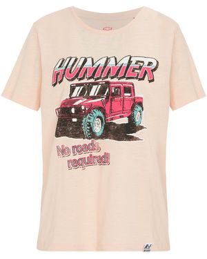 Re:Covered T-Shirt No Roads Required Hummer - Pink