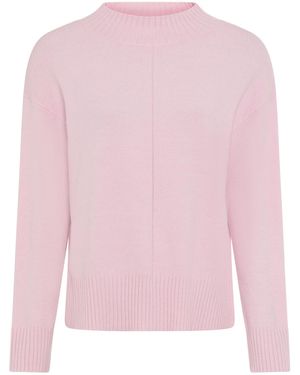Olsen Feinstrickpullover, Mit Seitlichen Schlitzen Am Saum - Pink