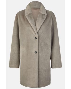 White Label Damenmantel Aus Kurzem Webpelz - Natur