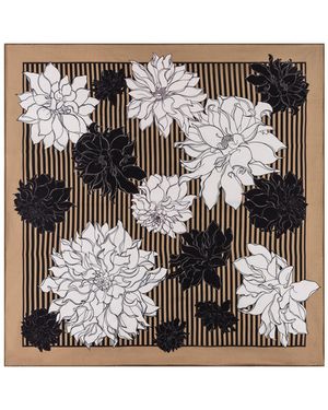 Roeckl Sports Tuch Dahlias & Stripes - Mettallic