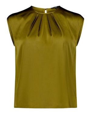 Zero Satin-Bluse Mit Rundhalsausschnitt - Grün