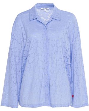 Joop! Schlafshirt Allover Lace - Blau