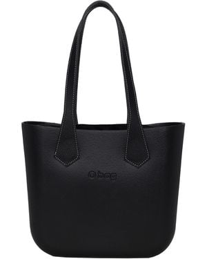 O bag Shopper Tasche Mit Innenliegender Reißverschlusstasche Mini - Schwarz