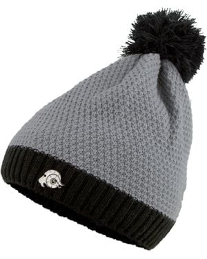 GUGGEN Mountain Mütze Mütze K119 Wintermütze Mit Bommel Und Fleecefutter - Grau