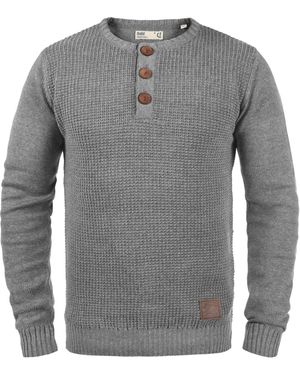 Solid Strickpullover 'terrance' - Grau