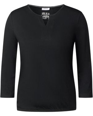 Cecil Shirt Im Tunika-Look - Schwarz