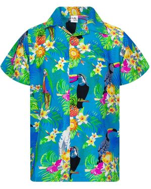 King Kameha Shirt Parrot Cockatoo - Blau