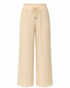 Worldclassca Bügelfaltenhose Damen Plissee Sommer Hose - Natur